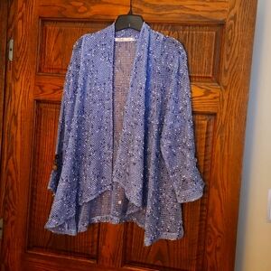 LuluB airy mesh blue cardigan